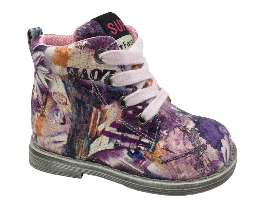 Фиолетовые ботинки B&G для девочки LD180-403