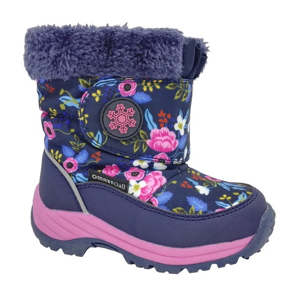 Сине-розовые термо ботинки B&G для девочки R181-616
