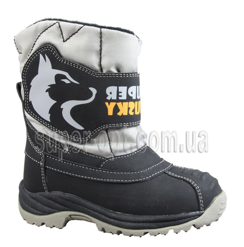 Чорно-сірі термо-черевики B&G для хлопчика R161-3198-1