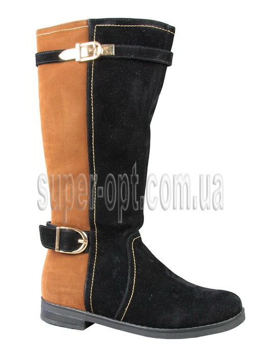 Чорно-коричневые чоботи для дівчинки B&G RZ15-227